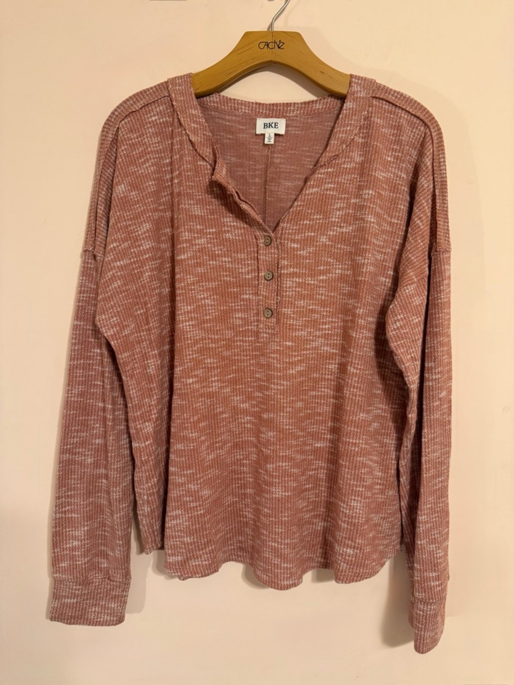 Heathered Knit Henley Top